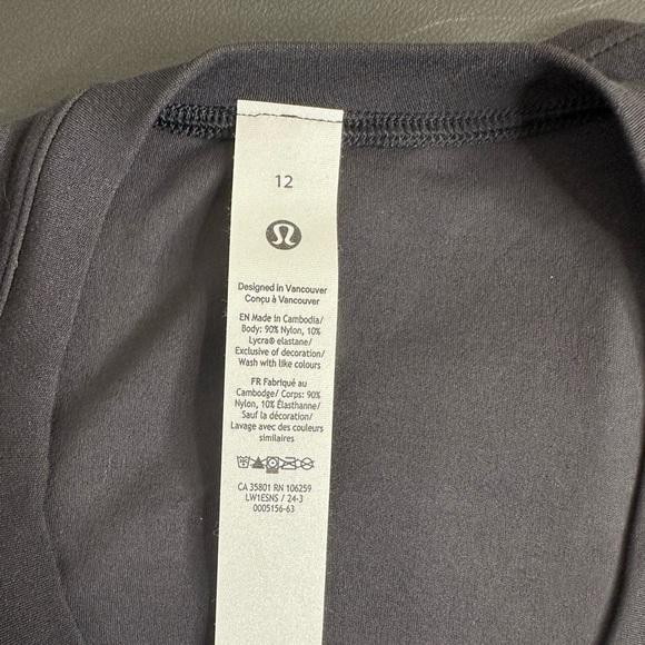 Sold!!! Lululemon Soft-Knit Crewneck Cropped Tank Top W1ESNS Black size 12 - Picture 6 of 6